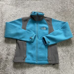 The North Face Jacket Womens XS Blue Full Zip Fleece Hiking Outdoor Pockets Soft